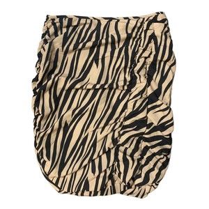 Anthropologie | Sanctuary Zebra Print Scrunch Skirt Zipper Back Lined Size Small